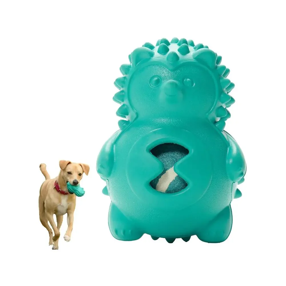 NIB Friends Forever Squeaky Dog Toy Tennis Ball Tough Natural Rubber Teal